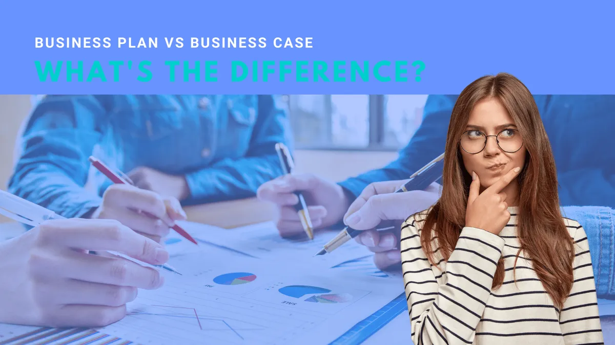 Illustration comparing a business plan with a business case