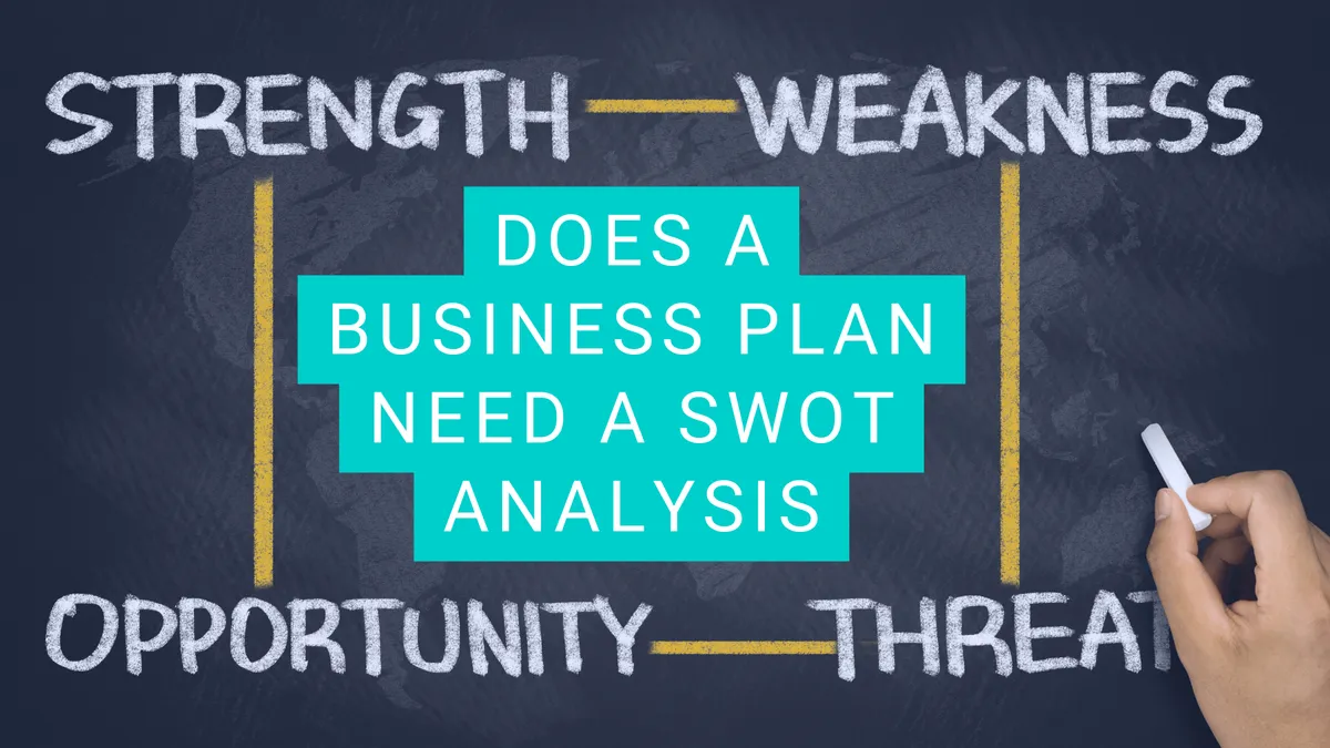 Illustration of a four-part SWOT analysis grid