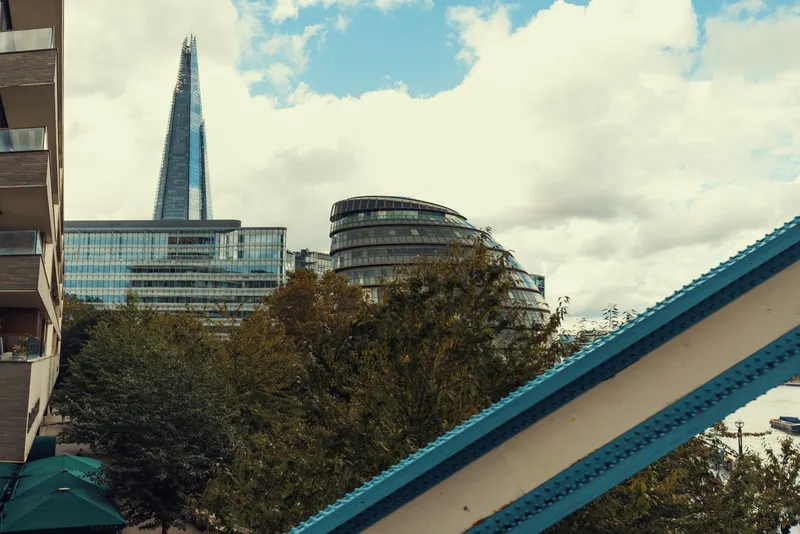 The Shard and City Hall in London seen from Tower Bridge